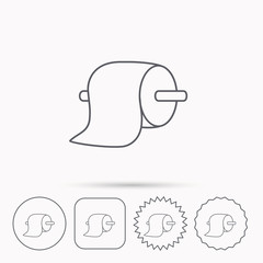Toilet paper icon. WC hygiene sign.