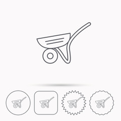 Trolley icon. Garden cart sign.