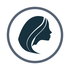 Girl styling hair icon