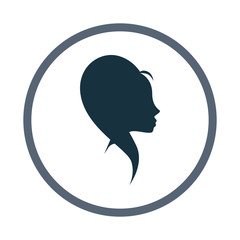 Girl styling hair icon