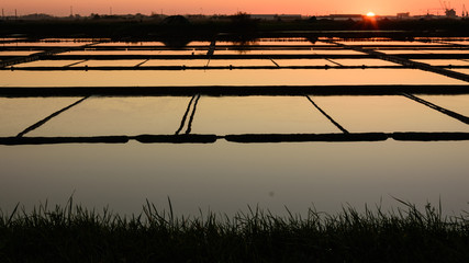 Atardecer en las Salinas de Aveiro