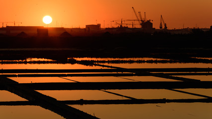 Atardecer en las Salinas de Aveiro