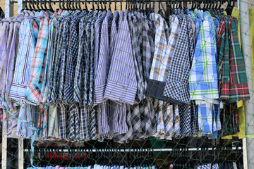 clothes fashion is hanging clothesline in shop wear.