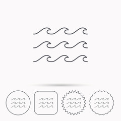 Waves icon. Sea flowing sign.