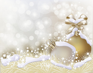 Merry Christmas and New Year golden background, vector illustration