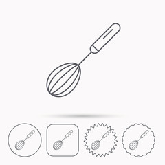 Whisk icon. Kitchen tool sign.
