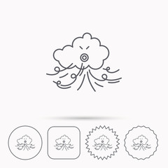 Wind icon. Cloud with storm sign.