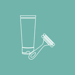 Shaving cream and razor icon