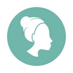 Girl styling hair icon