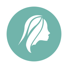 Girl styling hair icon