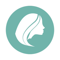 Girl styling hair icon