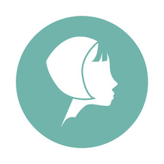 Girl styling hair icon