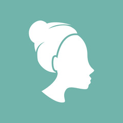 Girl styling hair icon