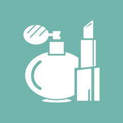 Women lipstick and perfume icon