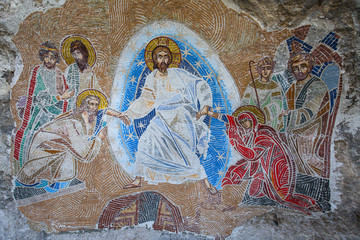 Wall paintings in the Ostrog Monastery , Montenegro