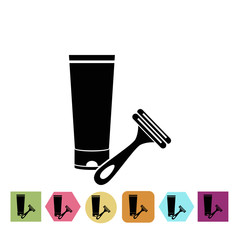 Shaving cream and razor icon
