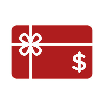 Shopping gift card flat icon for apps and websites