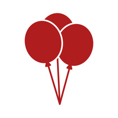 Red balloons flat icon for apps and websites