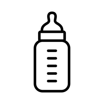 Baby milk bottle line art icon for apps and websites