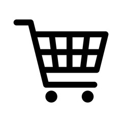 Shopping cart line art icon for apps and websites - obrazy, fototapety, plakaty