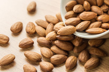 Almond in white bowl