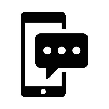 SMS phone text message flat icon for apps and websites