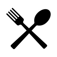 Spoon and fork for eating flat icon for apps and websites