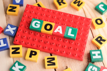Goals word games, business concept