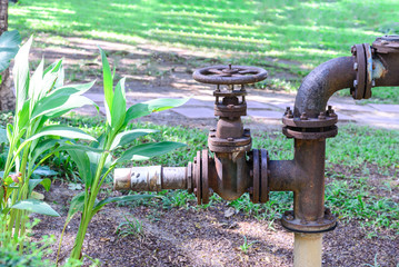 Metal valve of water pipe for pump system.