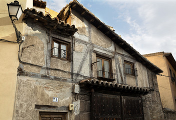 Very old house in the historical city centre of Toledo, Spain