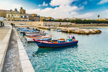 Fototapeta na wymiar mooring boats on the Adriatic sea