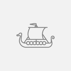 Old ship line icon.