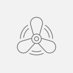 Boat propeller line icon.