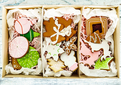 Christmas cookies in the box