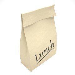 Lunch bag on white
