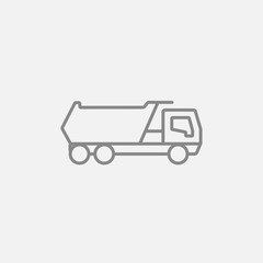 Dump truck line icon.