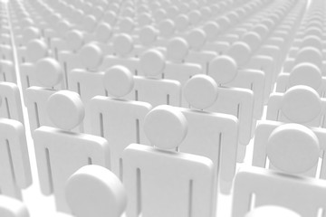 group of people figures on white background