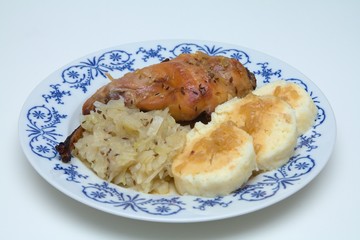  baked rabbit meat with cabbage and dumpling