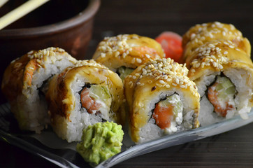  Sushi rolls with eel