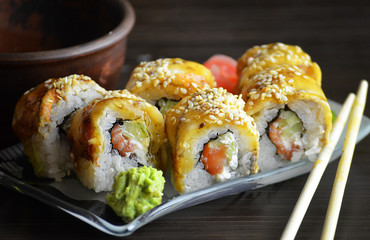  Sushi rolls with eel