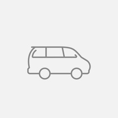 Fototapeta premium Minivan line icon.