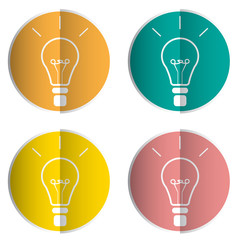 Creative light bulbs of different colors.