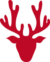 Rentier in Rot frontal, schlicht