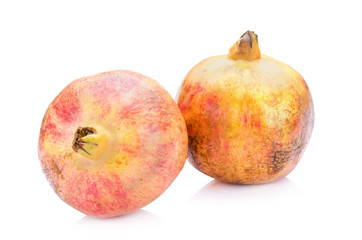 Ripe pomegranate fruit segment isolated on white background