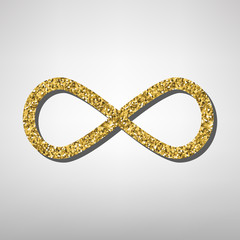 Limitless symbol  illustration. Golden icon