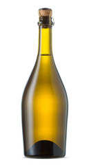Bottle of champagne isolated on a white background