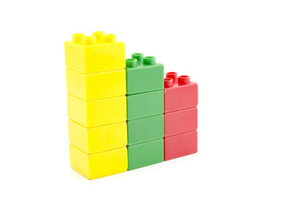 Obraz premium plastic building blocks isolated on white background