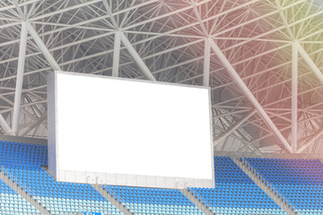 Electronic billboard display at stadium. Isolated for your text