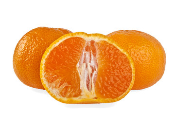 Orange mandarin or tangerine fruit isolated on white background