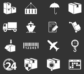 Shipping and delivery icons set